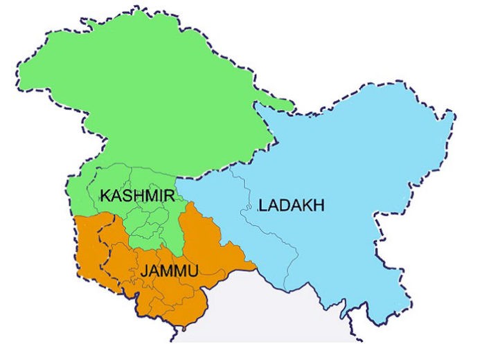 जम्मु-काश्मीरबाट लद्दाख अलग (धारा ३७० मा यस्तो छ)